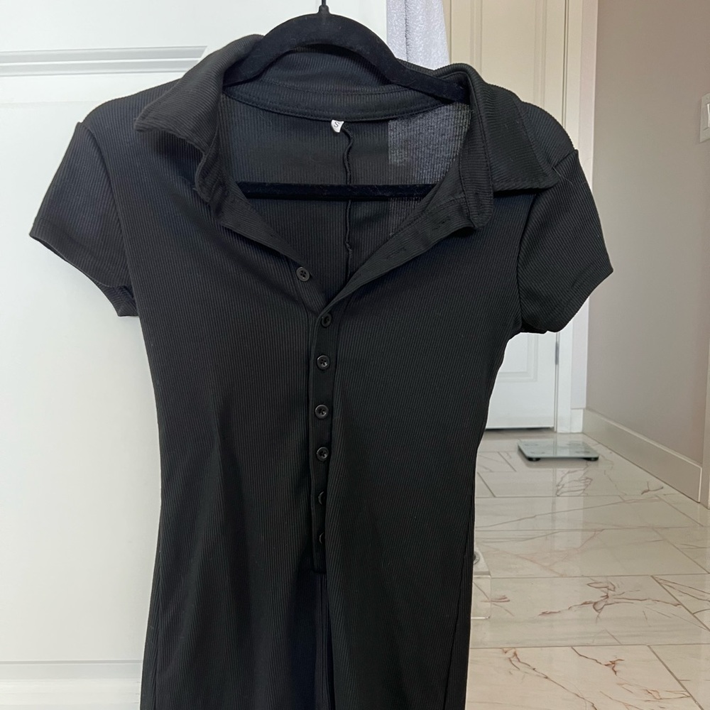 Black button up romper/onesie